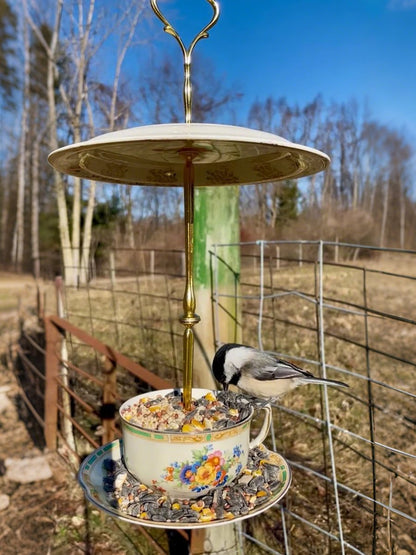 🔥🔥New Year 70% Off--🐦Bird Tea Party: Handmade Ceramic Teacup Birdfeeder