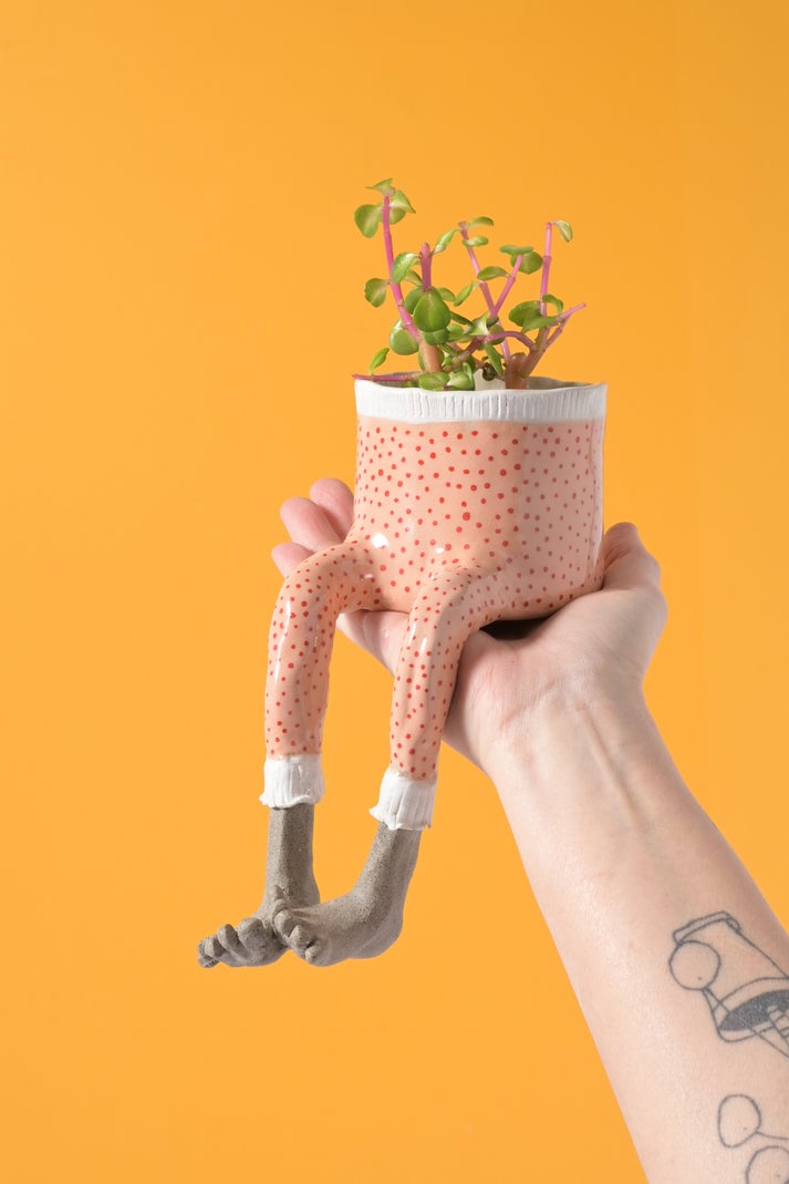 peach dotted longjohns