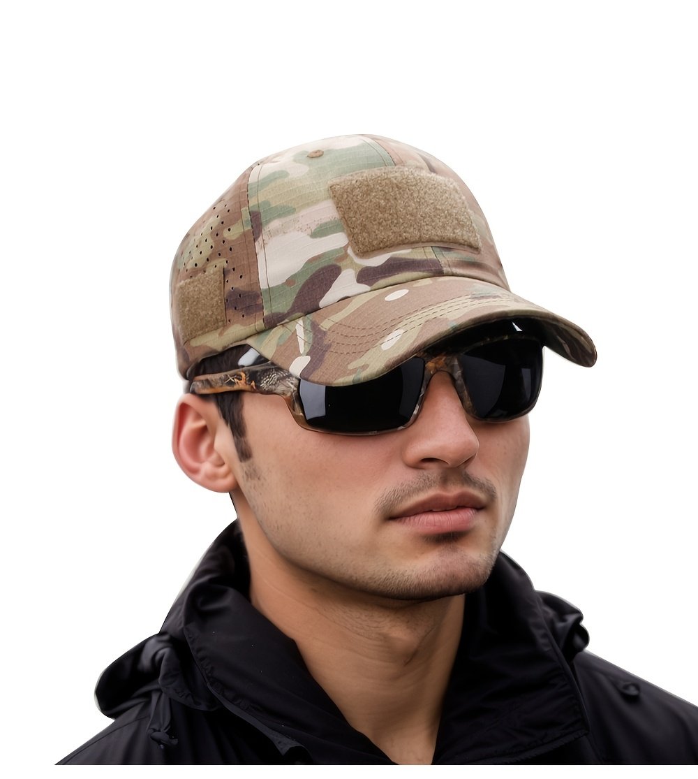 Sun Protection Breathable Outdoor Men's Camouflage Baseball Cap[Equipped with Sunglasses]
