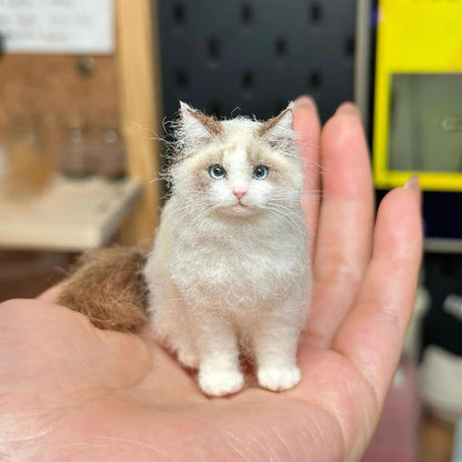 ⏰Last Batch Selling Fast!🐱💞Mini Felted Wool Cat – Handmade Desk Companions