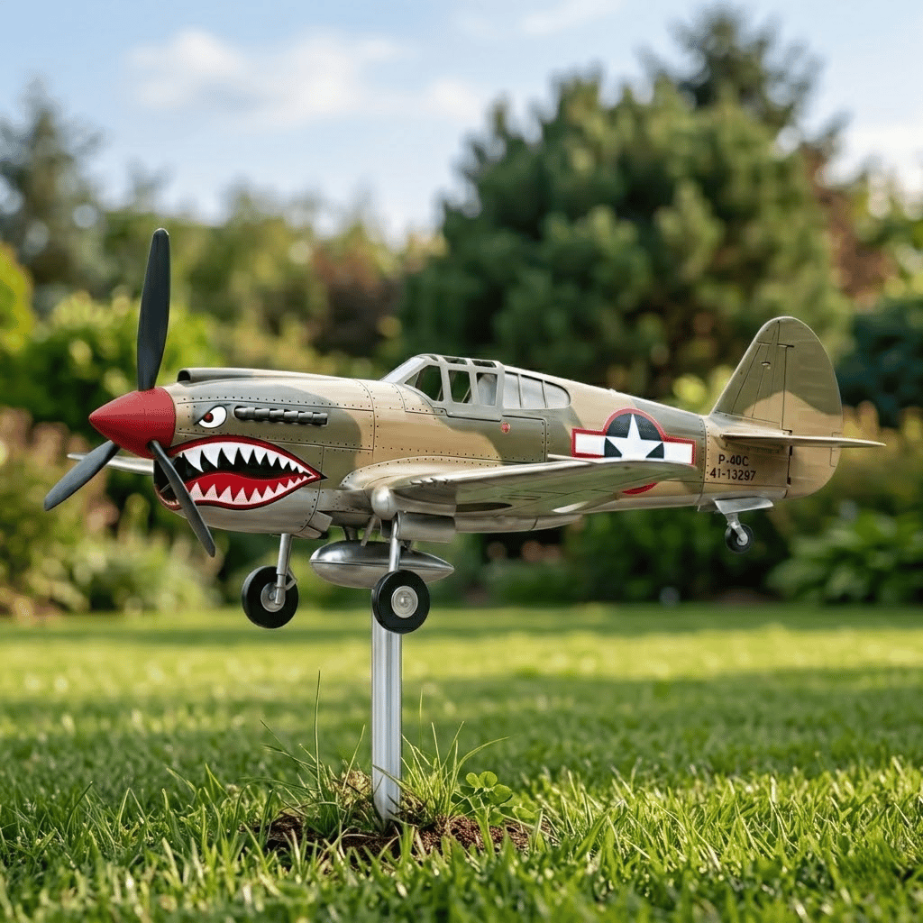🔥🔥New Year 70% Off--Shark Mouth Warplane Garden Wind Spinner