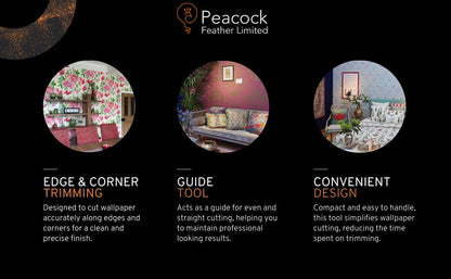 Peacock Pro Trimmer: The 2-Step Wallpaper Cutting Tool for Flawless Finishes 🦚