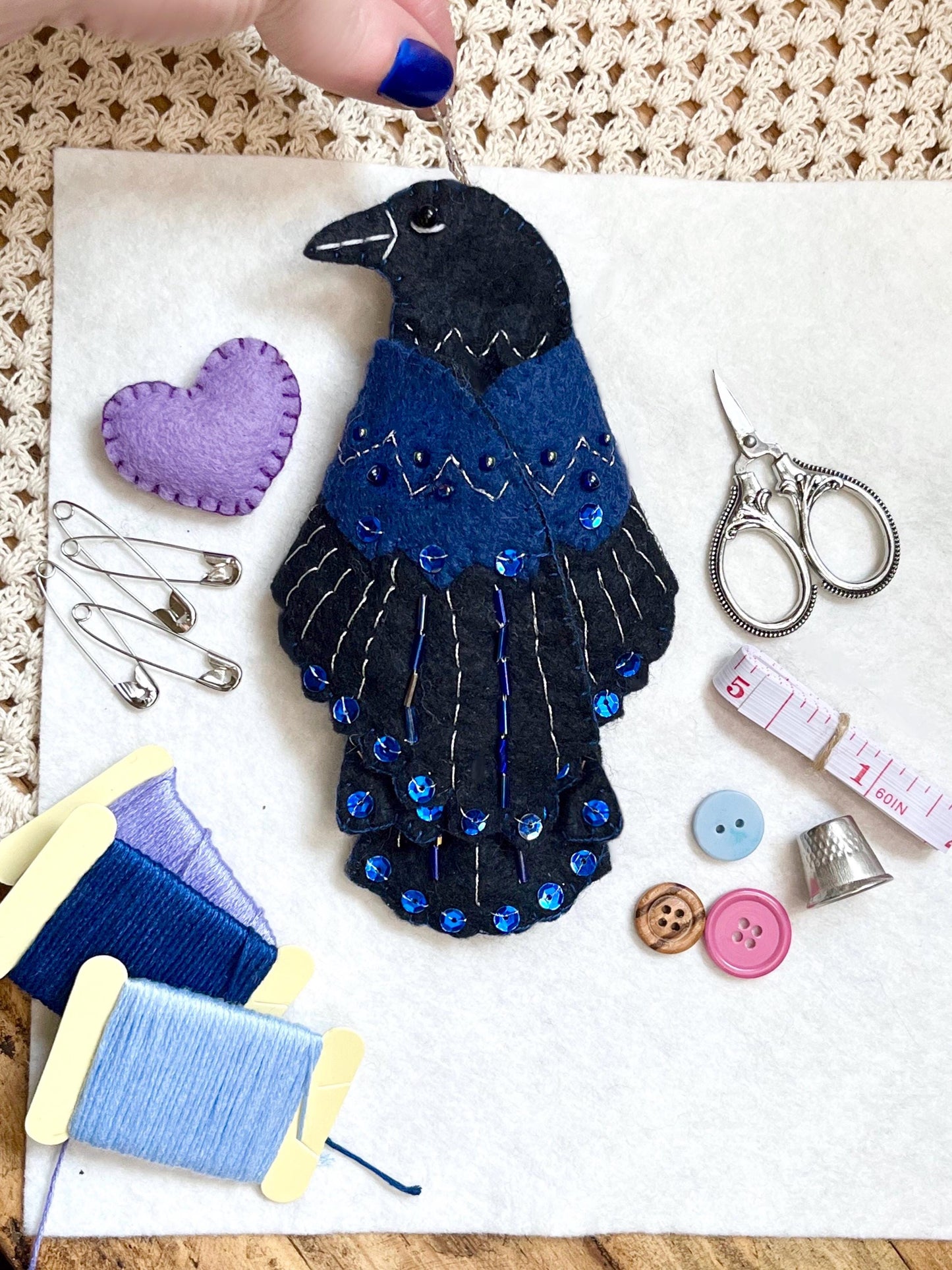 🔥🔥New Year 70% Off--🖤 “Raven’s Keepsake – Guardian of Stitches” 🪡✨