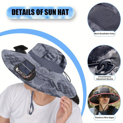 Ultralight Solar Fan Sun Hat – Lighter Than a Baseball!⚾