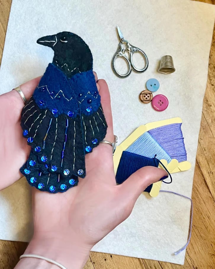 🔥🔥New Year 70% Off--🖤 “Raven’s Keepsake – Guardian of Stitches” 🪡✨