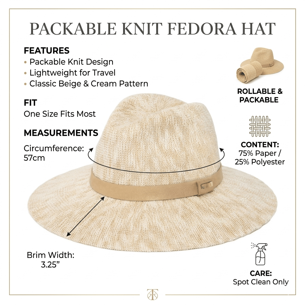 🔥🔥New Year 70% Off--Packable Knit Fedora Hat