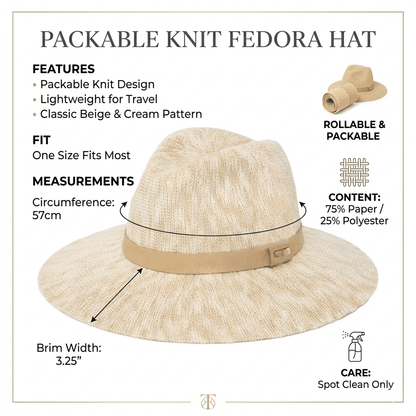 🔥🔥New Year 70% Off--Packable Knit Fedora Hat