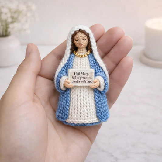 🔥Last Day 70% OFF - ✝️Handmade Crochet Virgin Mary – “Hail Mary, Full of Grace”🙏