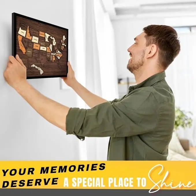 🔥🔥New Year 70% Off--🇺🇸 Wooden USA Travel Map Puzzle🧩