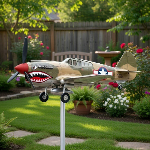 🔥🔥New Year 70% Off--Shark Mouth Warplane Garden Wind Spinner