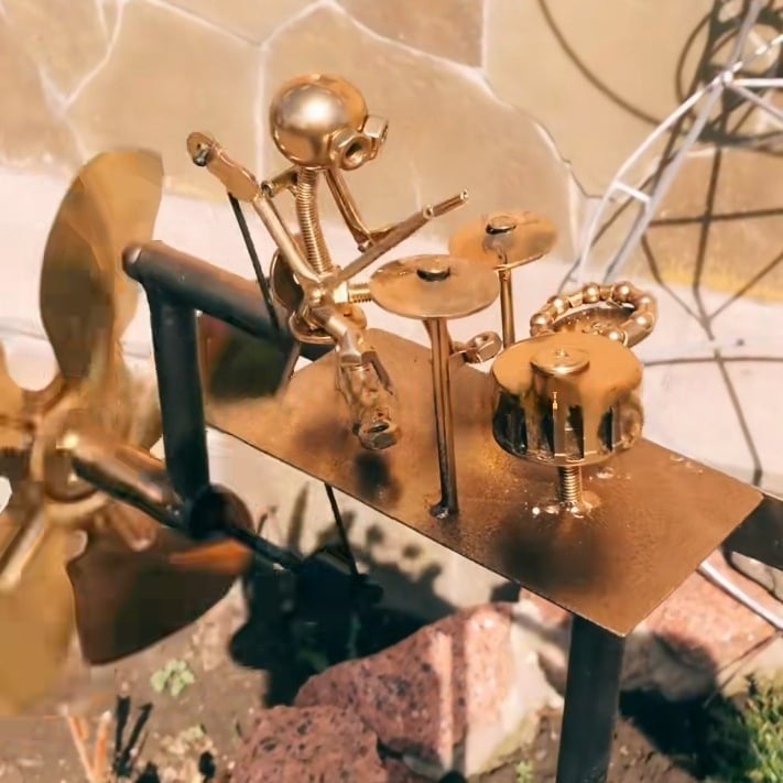 🔥🔥New Year 70% Off--🥁Handmade Metal Drummer Windmill🎁(Includes a 70cm bracket)