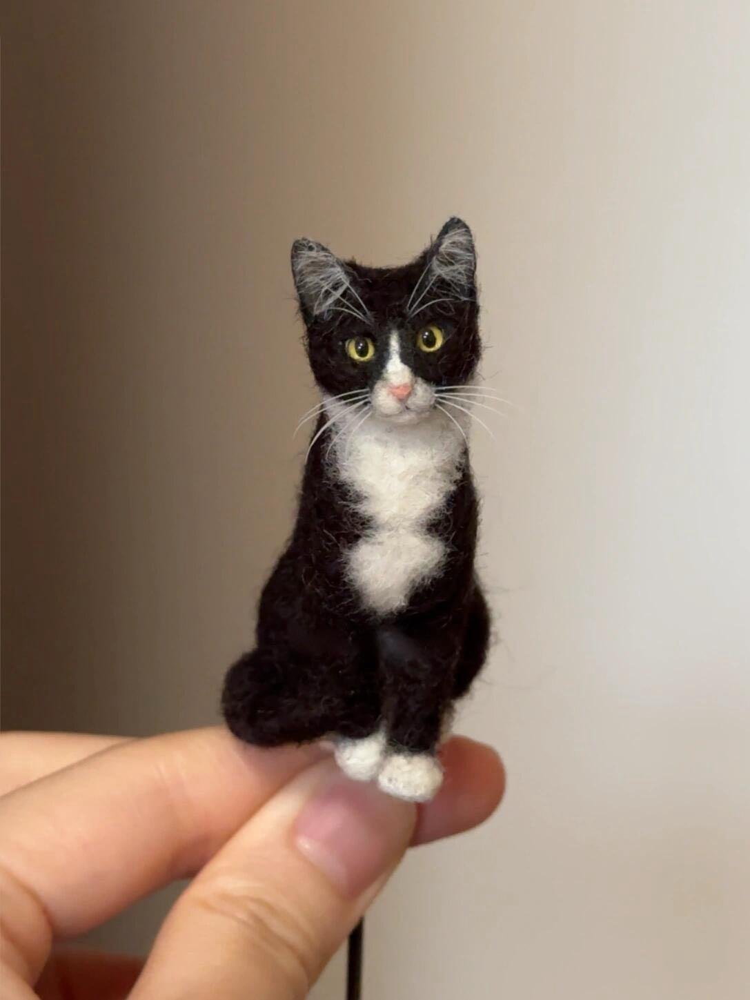 ⏰Last Batch Selling Fast!🐱💞Mini Felted Wool Cat – Handmade Desk Companions