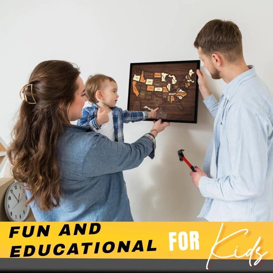 🔥🔥New Year 70% Off--🇺🇸 Wooden USA Travel Map Puzzle🧩