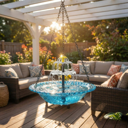 🔥🔥New Year 70% Off--Solar Cascade Hanging Bird Bath Fountain