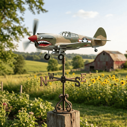 🔥🔥New Year 70% Off--Shark Mouth Warplane Garden Wind Spinner