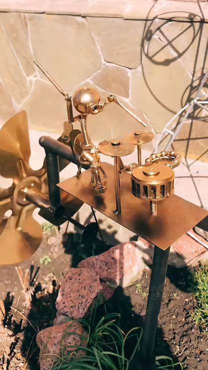 🔥🔥New Year 70% Off--🥁Handmade Metal Drummer Windmill🎁(Includes a 70cm bracket)